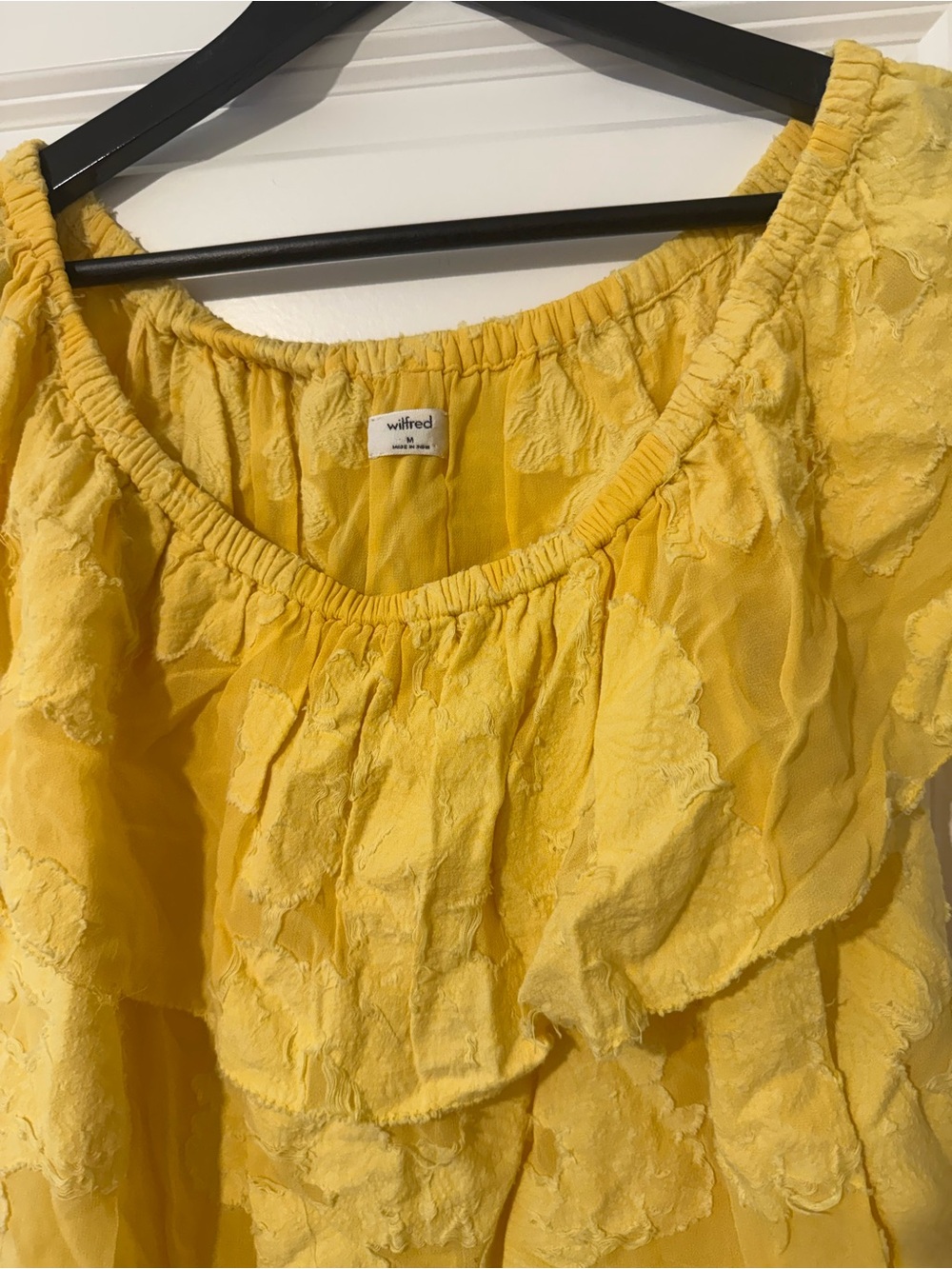 Wilfred Yellow Off-Shoulder Ruffle Blouse - Picture 2 of 5